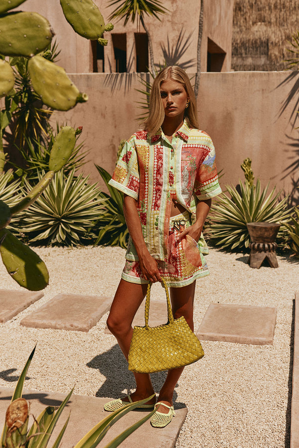 El Jardin Print Button Up Estella Shirt