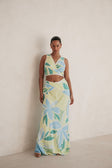 Euphoria Maxi Tie Skirt - Blue Green White