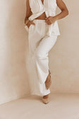 White Structured High Waist Vespera Pants