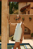 Cream Boat Neck Magnum Playsuit