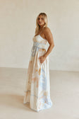 Pink Vintage Bloom Print Maxi Genevieve Dress