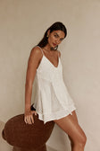 White Plunge Strappy Mini Kira Dress