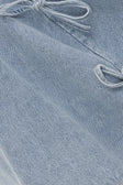 Blue Denim A-Line Bow Mini Kapri Dress