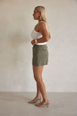 Khaki Green Pocket Mini Deluca Skirt
