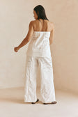 White Cheesecloth Strapless Flouncy Carissa Top