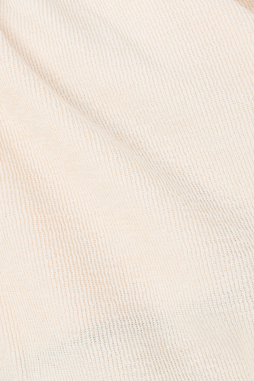 Farlee V Neckline Long Sleeve Front Tie Dress - Cream, Brown