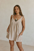 Beige Bow Boxy Wrenley Dress