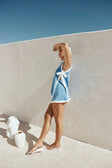 Blue Knit Longline Mini Kenia Dress