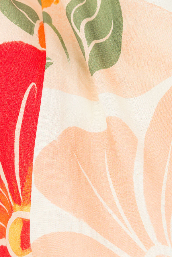 Jetta Tie Shorts - Petal Scarf Pink, White, Orange