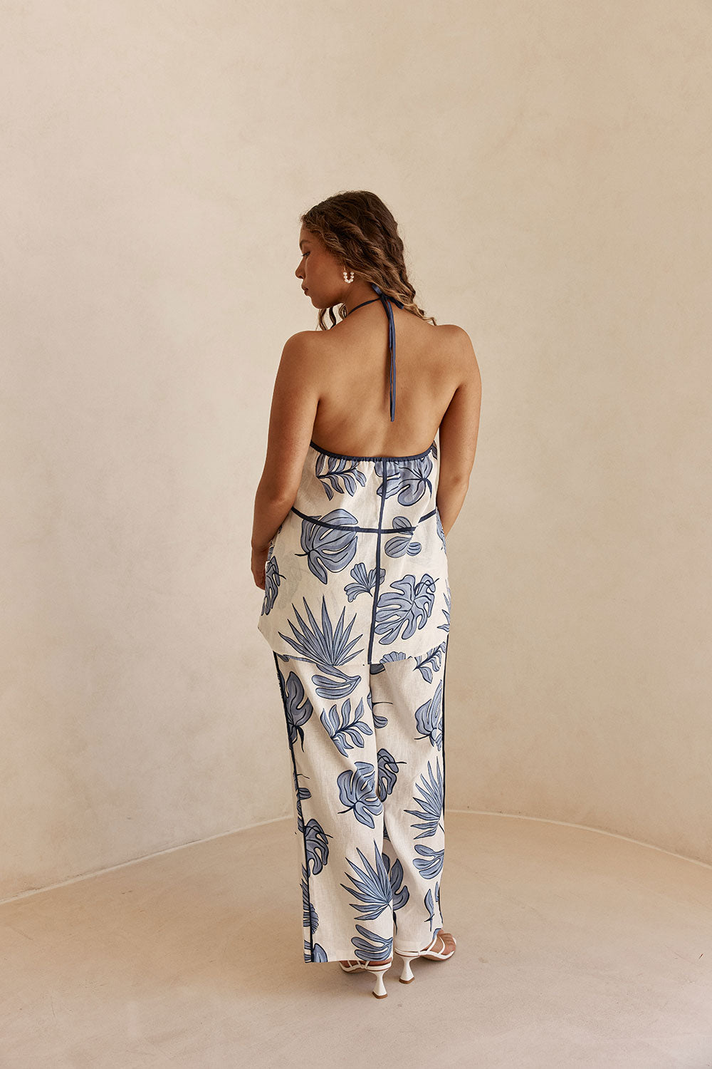 Blue Phylida Azure Print Halter Saphira Top