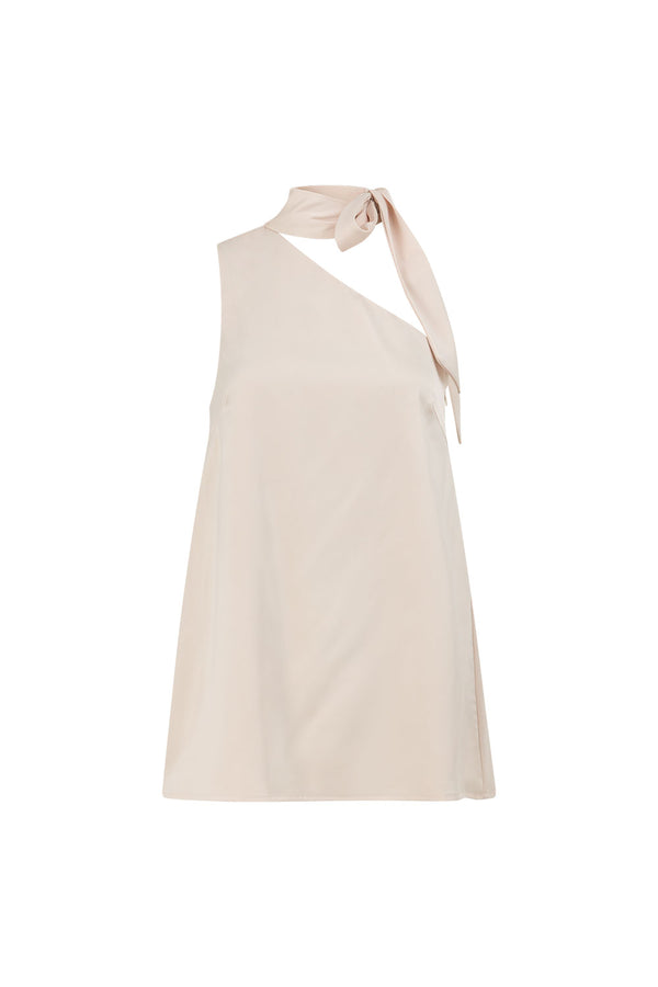 Beige Silky Asymmetric Scarf Koda Top
