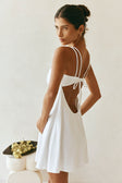 Seville Thin Strap Backless Mini Dress - White