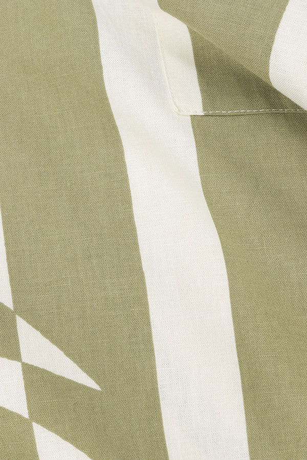 Palm Green Long Sleeve Mini Shirt Adele Dress