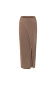 Chocolate Brown Front Split Wrap Maxi Bridget Skirt