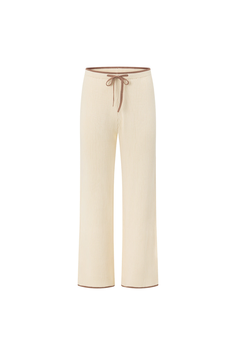 Off White Ribbed Drawstring Cinna Pants