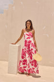 Bette Thin Strap Panelled Maxi Dress - Pink, White Ada Floral Print