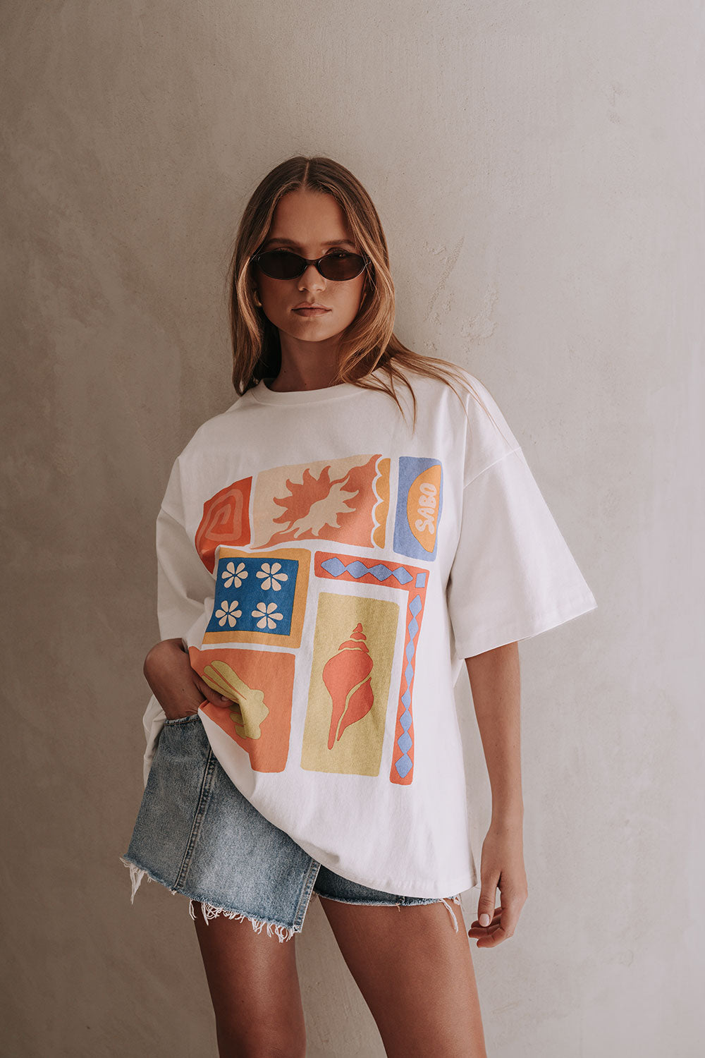 Solis Print Relaxed Cotton Britta T Shirt Top