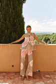 Fiori Green Floral Print Tie Malani Top