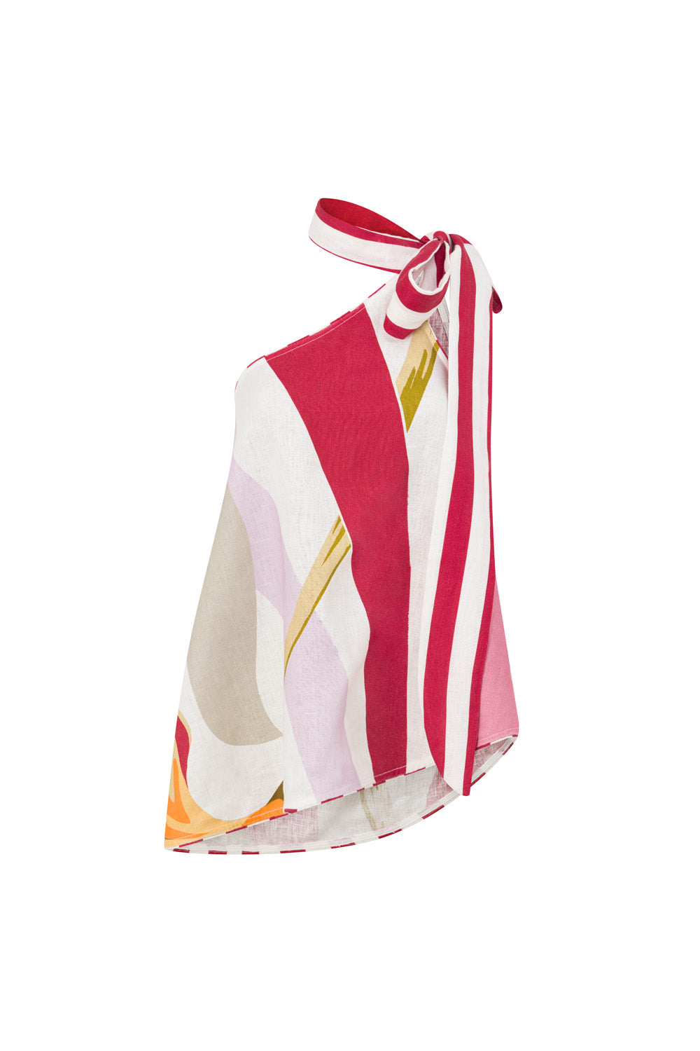 Red Estivo Abstract Print Bow Gabriela Top