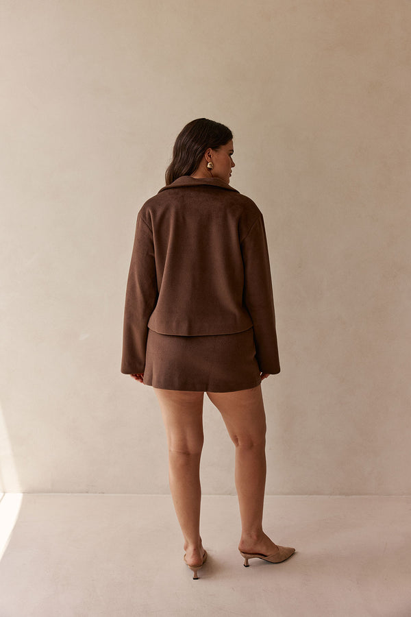 Chocolate Brown A Line Mini Selah Skirt