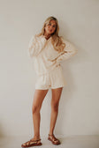 Cream Cable Knit Long Sleeve Collar Holli Sweater