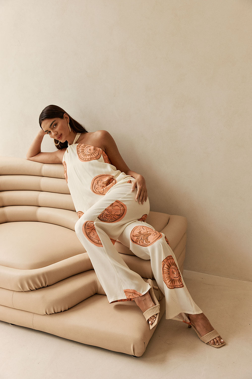 Beige Nomisma Sea Shell Print Drawstring Rosalee Paints