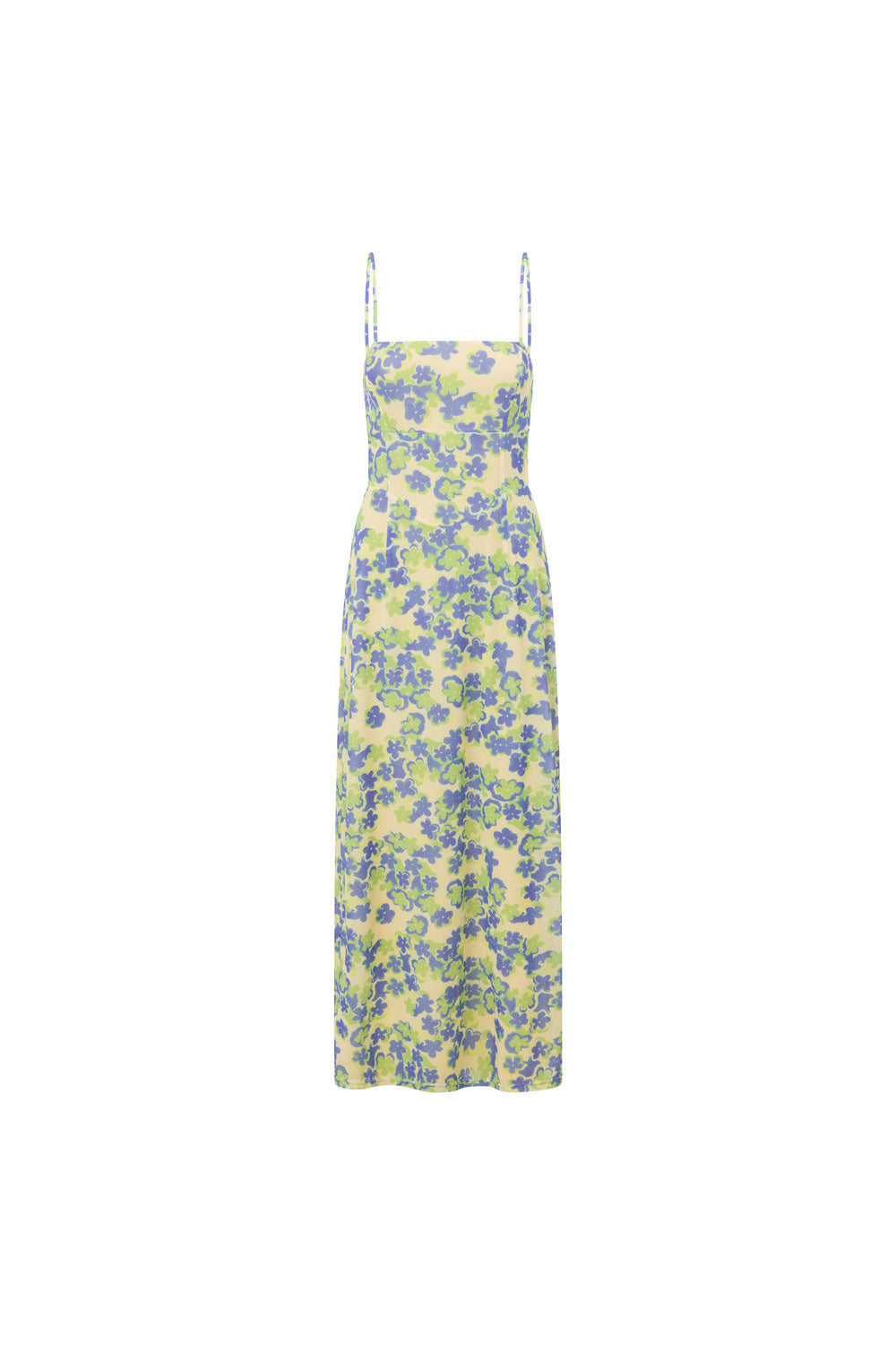 Murano Backless Midi Dress - Tranquillo Green Floral Print