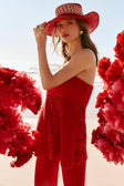 Red Rogue Knit Strappless Ellea Top