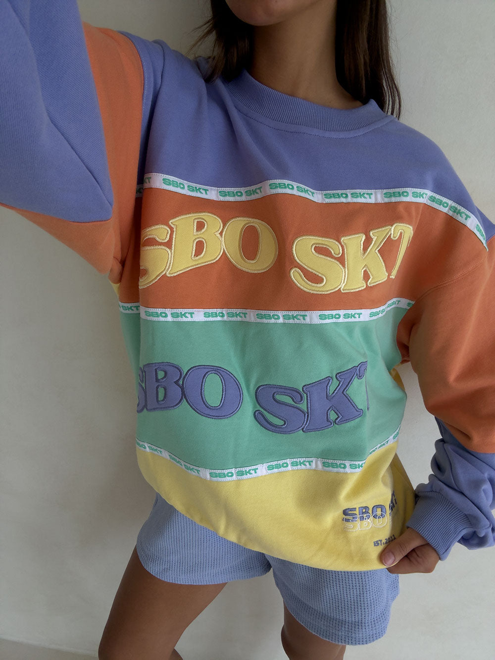 Jessie Oversized Vintage Sweater - Yellow Purple Orange