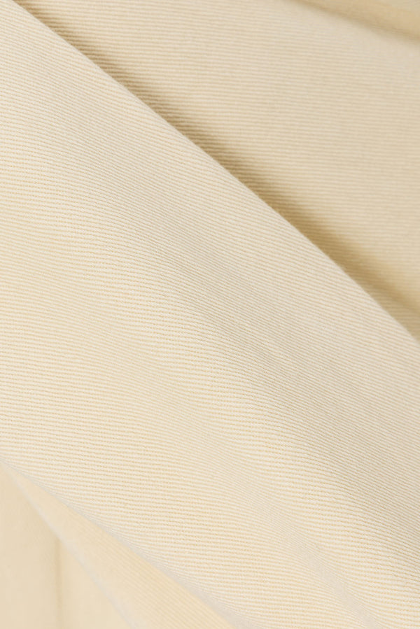 Cream High Waist Button Detail Pleated Mini Mari Skirt