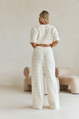 Cream Crochet Knit High Waist Umiko Pants