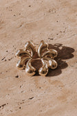 Gold Toned Stainless Steel Rounded Solare Earrings