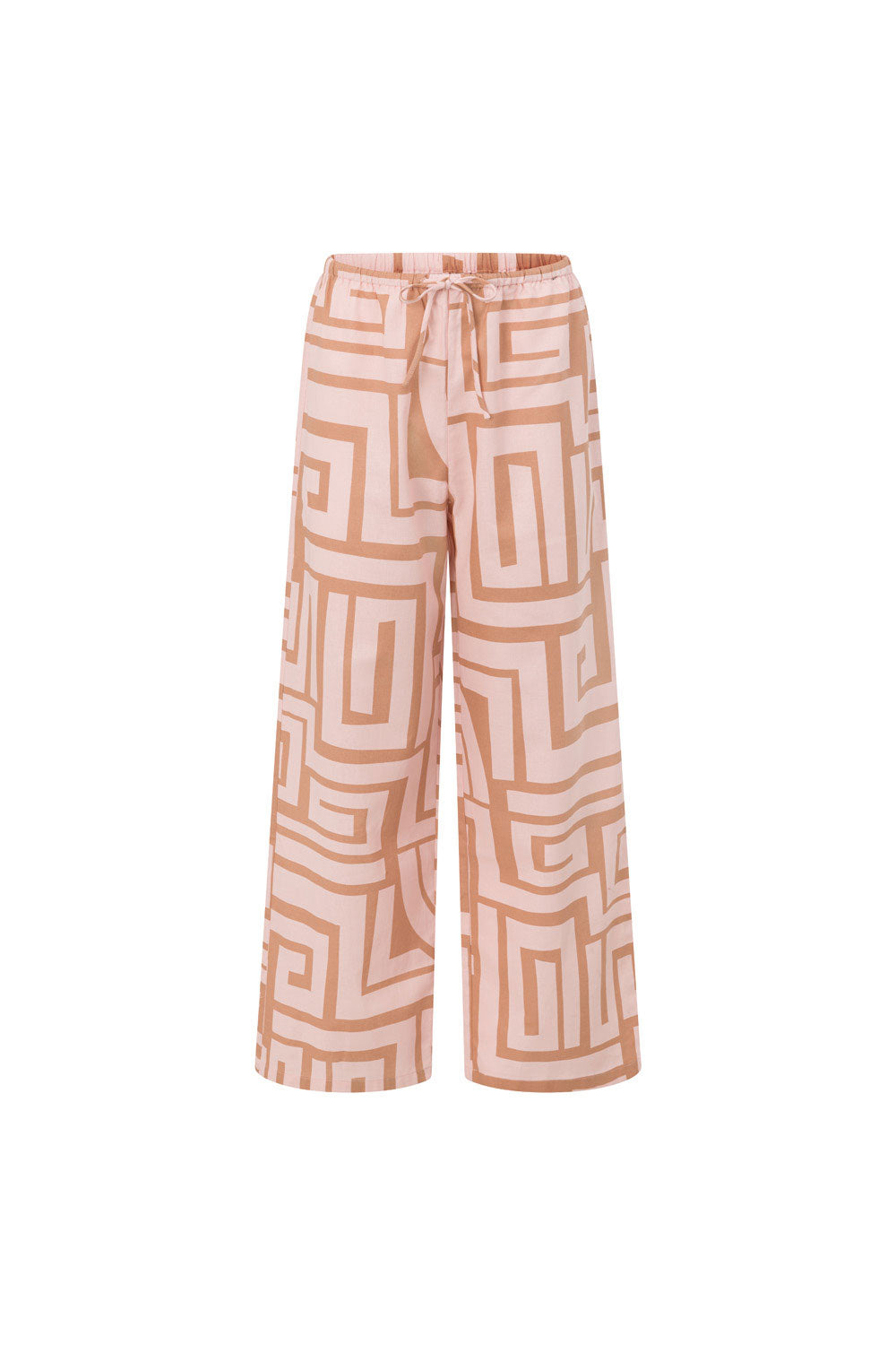 Pink Hellenic Maze Elastic Drawstring Kahli Pants