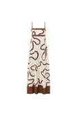 Cream Marbled Mocha Floral Strappy Maxi Addy Dress