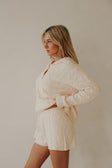 Cream Cable Knit High Waist Holli Shorts
