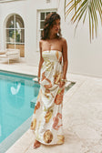 Cream Island Time Strapless Bow Maxi Anela Dress