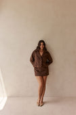 Chocolate Brown Crop Selah Blazer