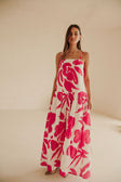 Bette Thin Strap Panelled Maxi Dress - Pink, White Ada Floral Print