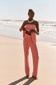 Rose Pink Knit High Waist Ellea Pants