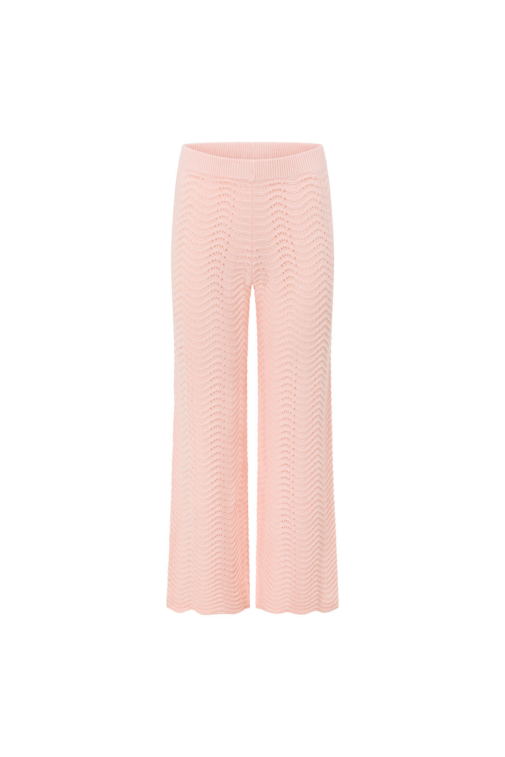 Blush Pink Crochet Knit High Waist Kama Pants