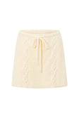 Cream Knit Drawstring Mini Nevaeh Skirt