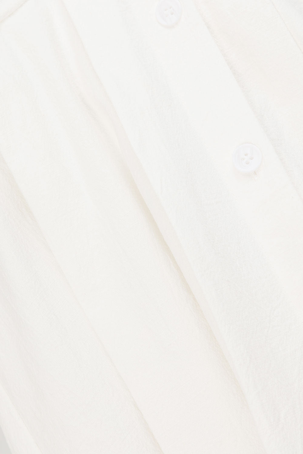 White Structured V Neck Pleated Vespera Top