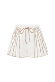 White Elastic Drawstring Frill Ciri Shorts