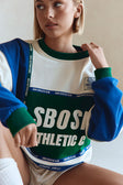 Cream and Green Terry Vintage Oversized York Sweater