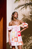 Zoi Babydoll Dress - Palm Tile Fuego Pink Red Orange Yellow