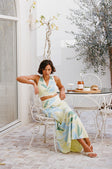 Euphoria Maxi Tie Skirt - Blue Green White