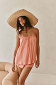 Peach Elastic Drawstring Jetta Shorts