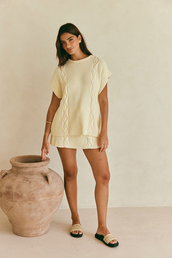 Nevaeh Knit Top - Cream