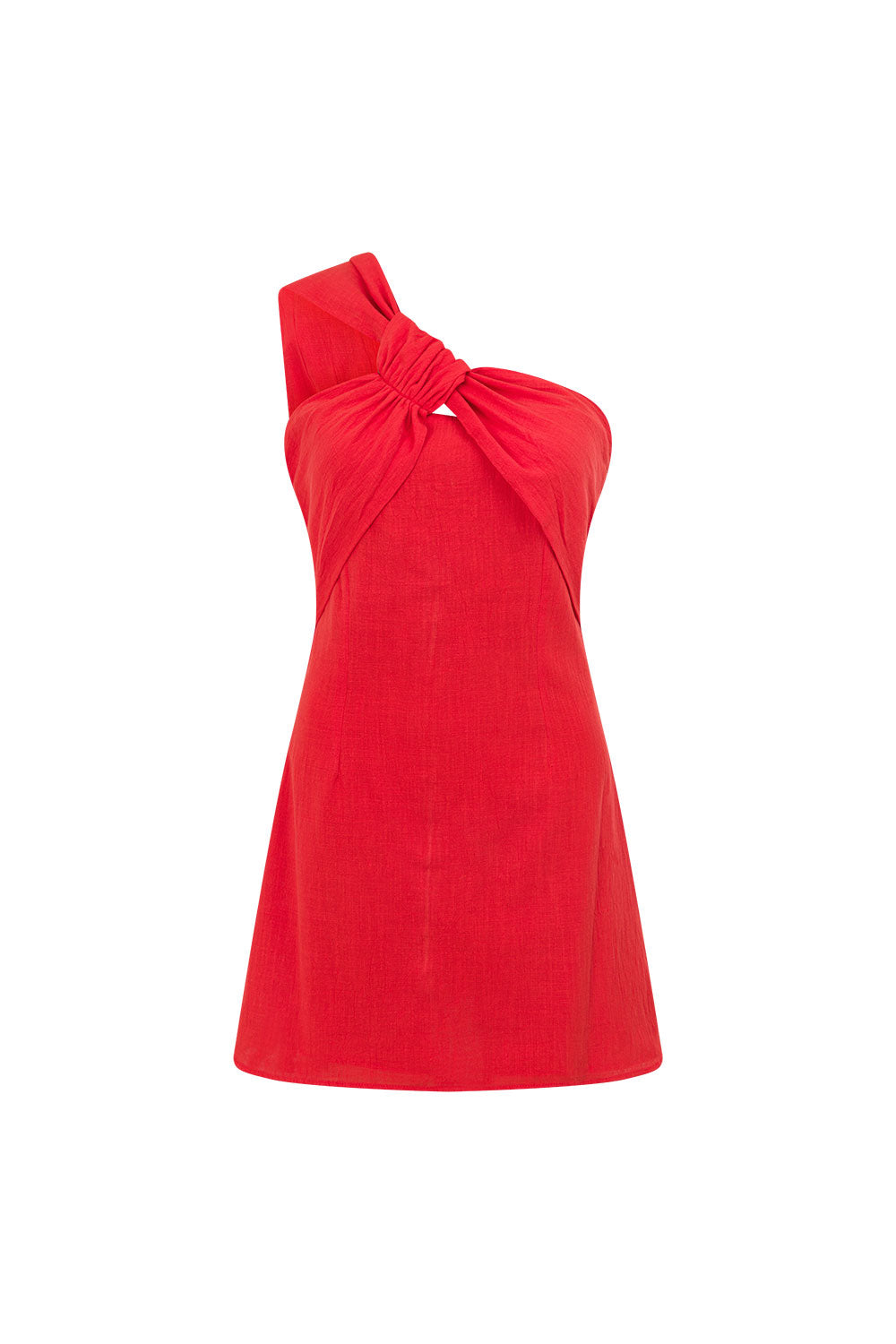 Red One Shoulder Mini Dimmi Dress