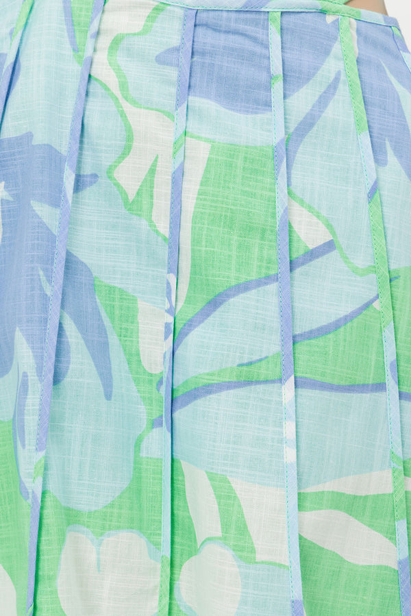 Blue Spring Petals Puff Sleeve Mini Jonty Puff Dress